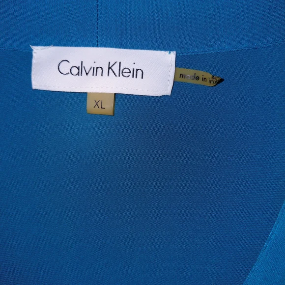 Calvin Klein Women's Vibrant Blue Sleeveless Blouse - Picture 3 of 5
